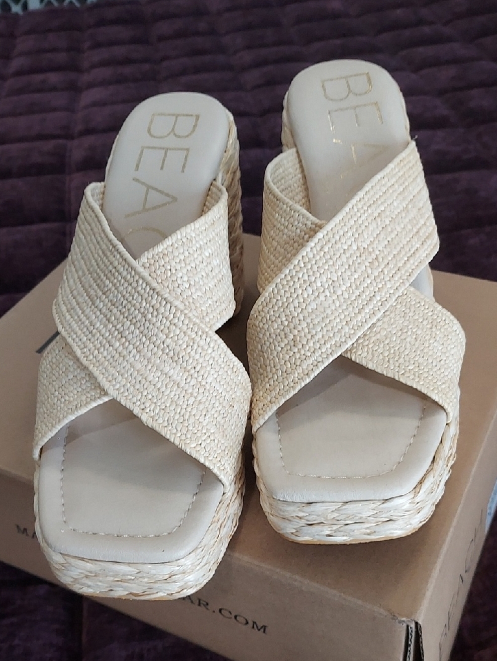 Matisse Natural Braided Espadrille Platform Sandals